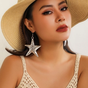 Wholesale Starfish Metal Earrings