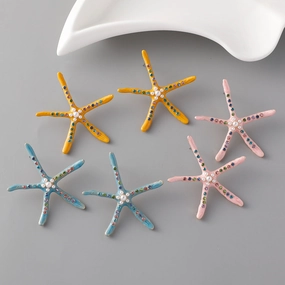 Wholesale Starfish Pearl Alloy Earrings