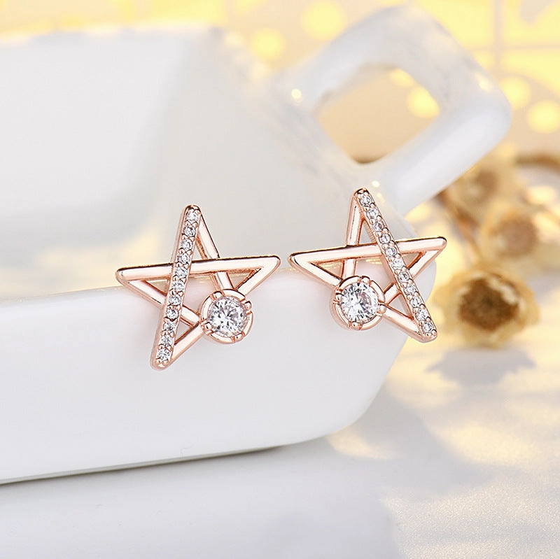 Wholesale Stars Cute Copper Earrings
