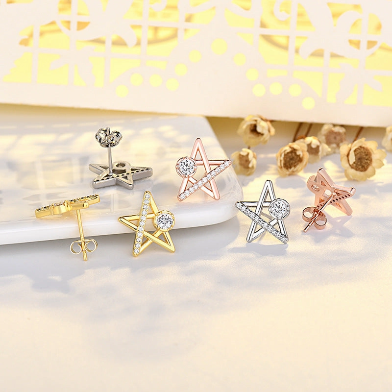 Wholesale Stars Cute Copper Earrings