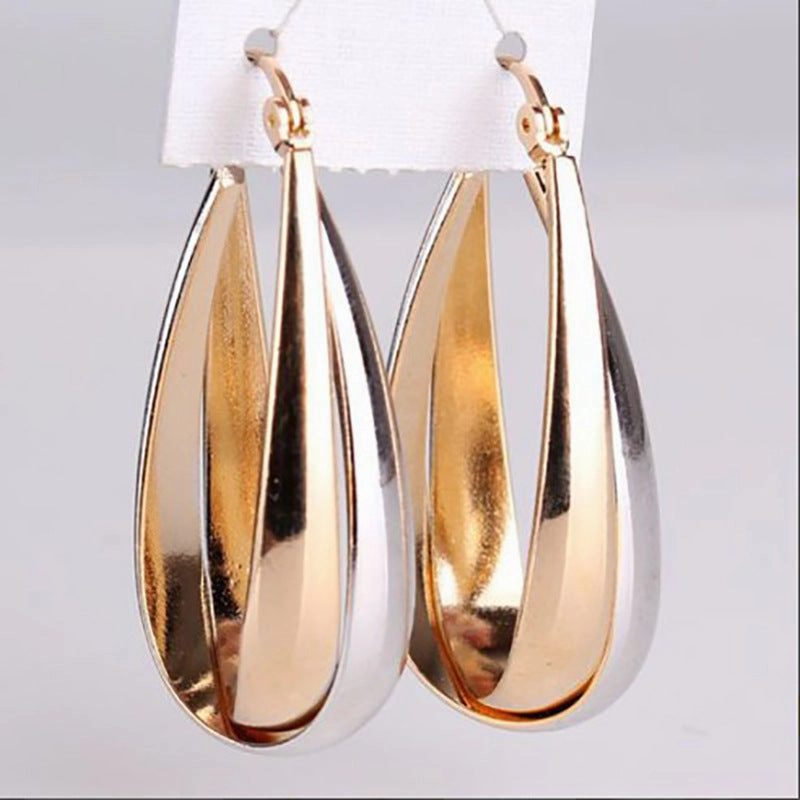 Wholesale Statemente Green Turquoise Metal Earrings