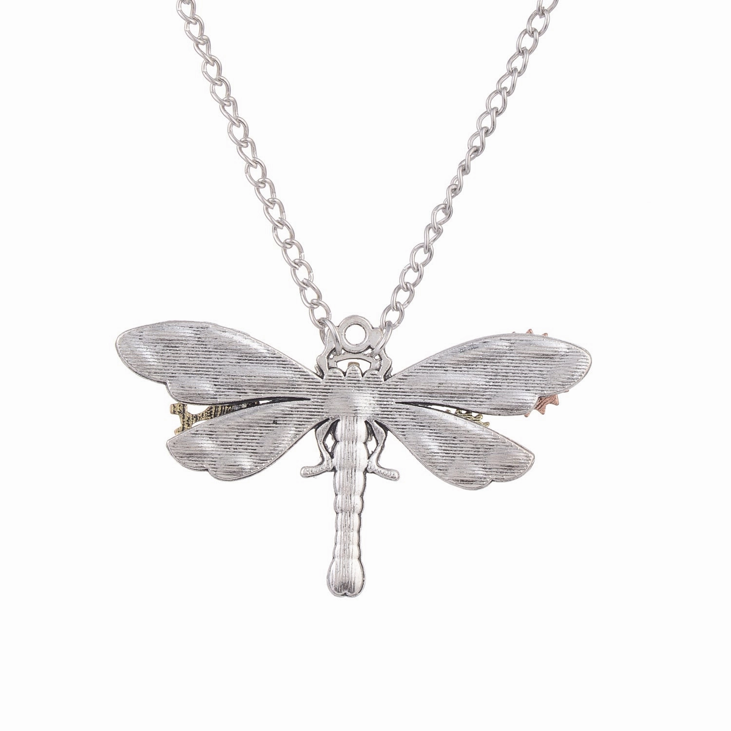 Wholesale Steampunk Dragonfly Gear Type Necklaces