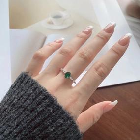 Wholesale Sterling Silver Emerald Zircon Ring