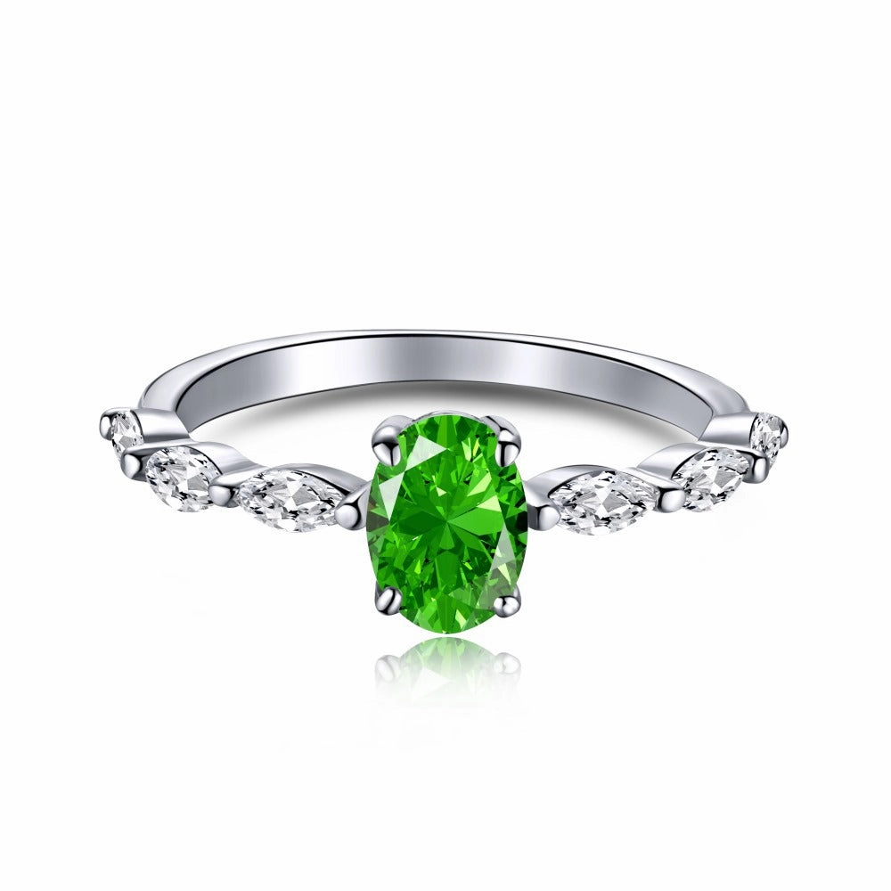 Wholesale Sterling Silver Emerald Zircon Ring