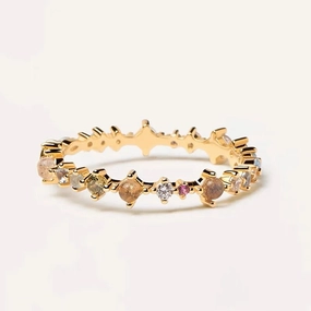 Wholesale Sterling Silver Gemstone 18K Gold Ring