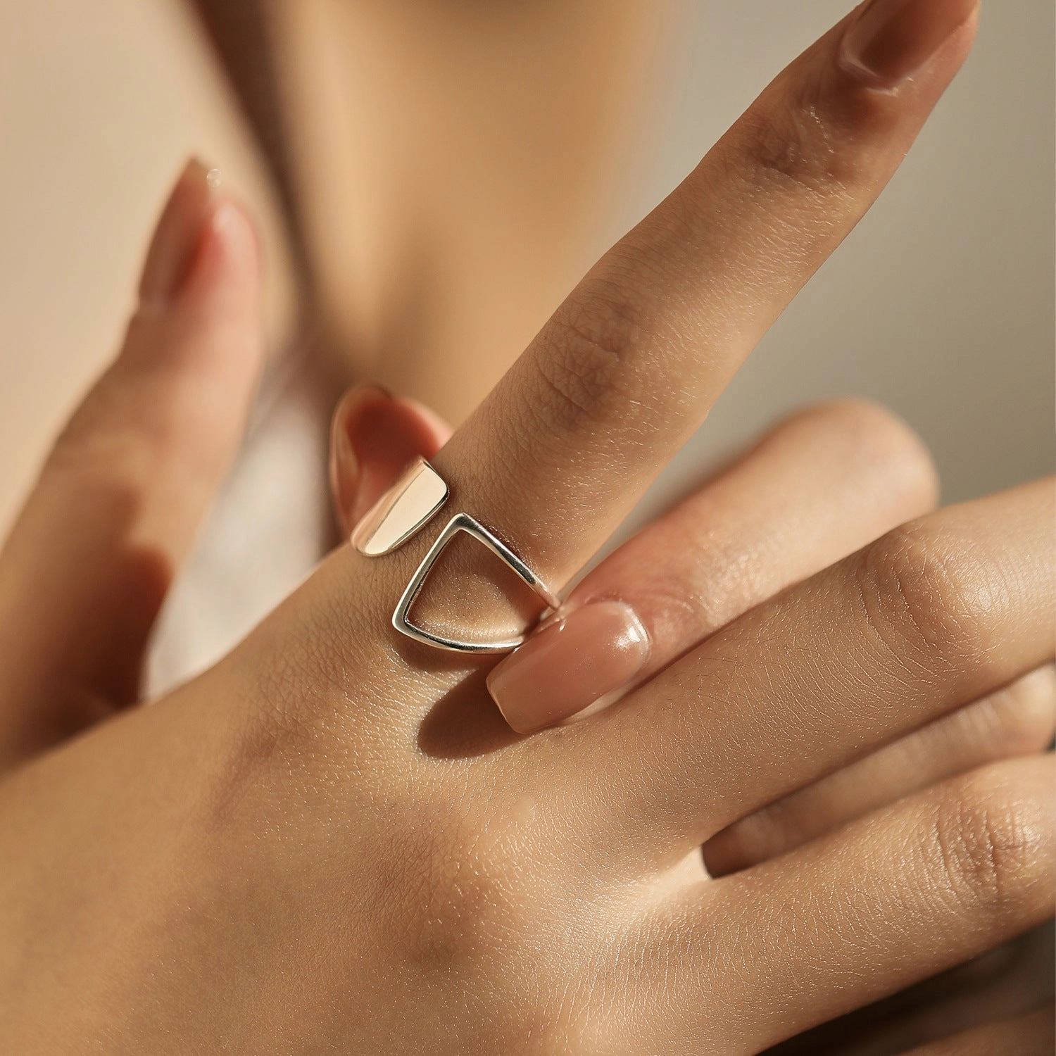 Wholesale Sterling Silver Geometric Smooth Open Ring