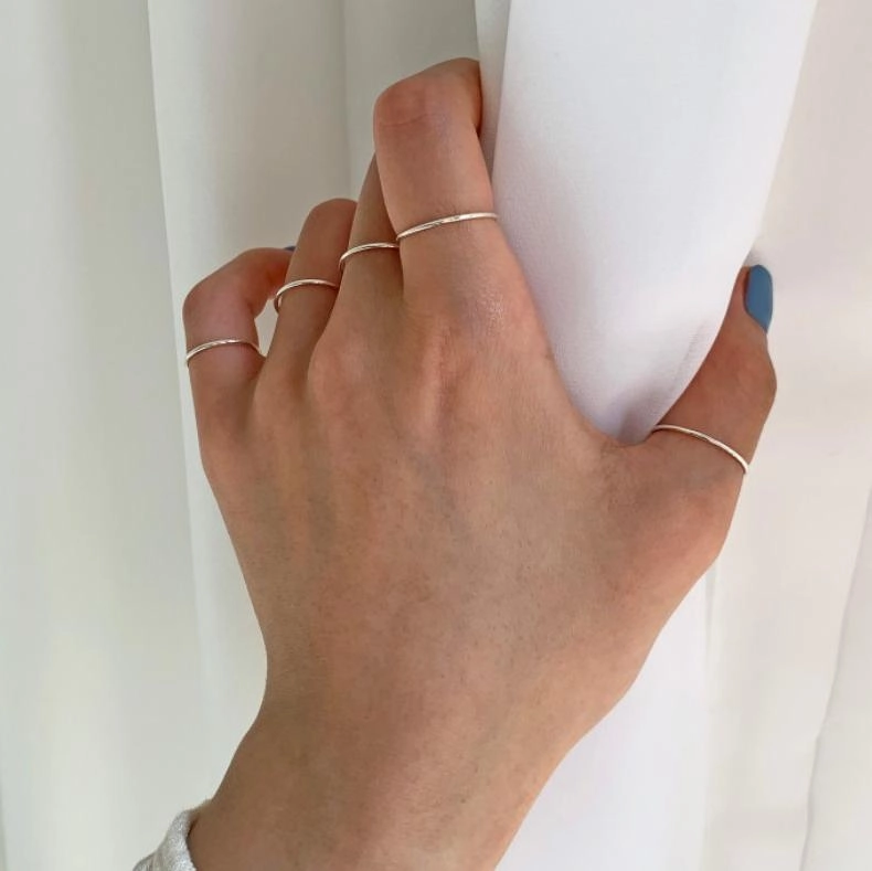 Wholesale Sterling Silver Glossy Simple Line Thin Ring