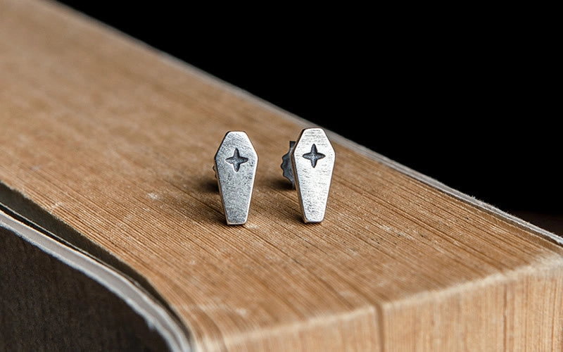 Wholesale Sterling Silver Gothic Cross Diamond Earrings