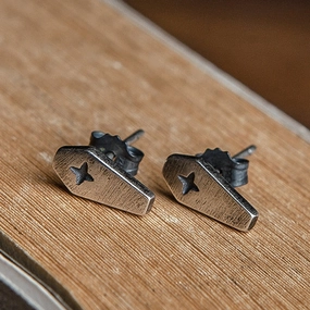 Wholesale Sterling Silver Gothic Cross Diamond Earrings