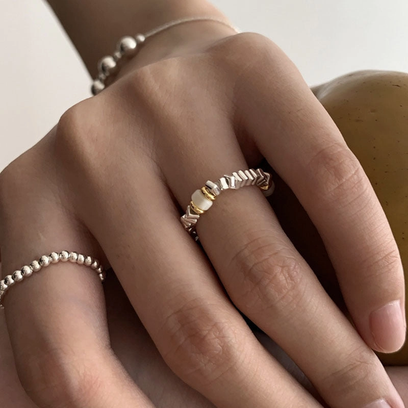 Wholesale Sterling Silver Gravel Beaded Rings