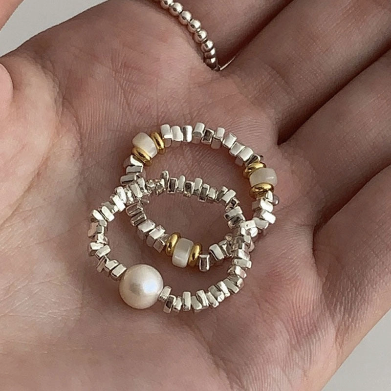 Wholesale Sterling Silver Gravel Beaded Rings