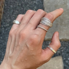 Wholesale Sterling silver hammered handmade men's and women's rings