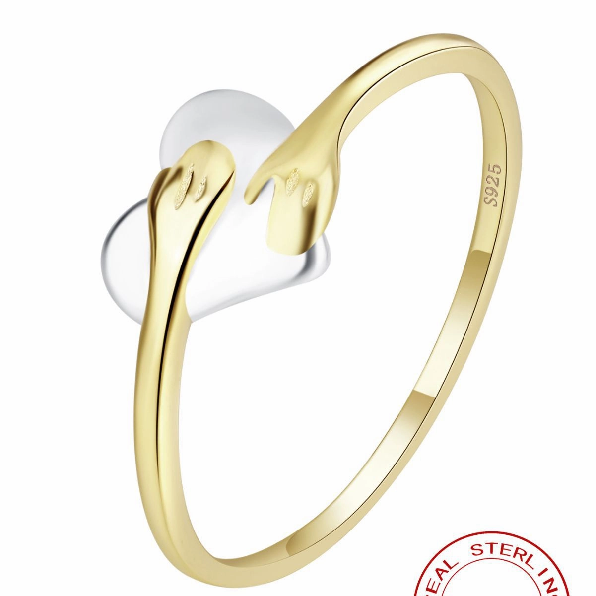 Wholesale Sterling Silver Hands Hug Love Ring