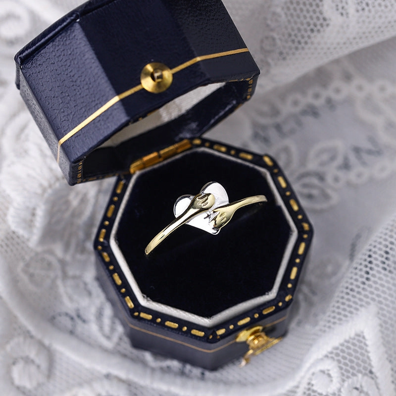 Wholesale Sterling Silver Hands Hug Love Ring