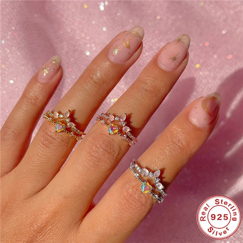 Wholesale Sterling Silver Heart Flower Rings