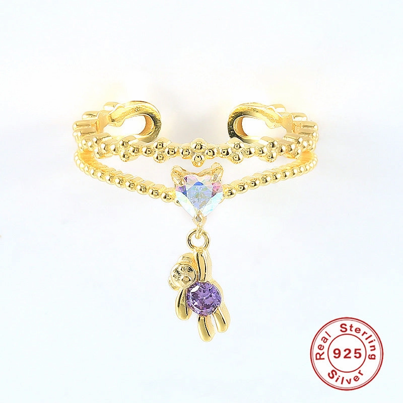 Wholesale Sterling Silver Heart Flower Rings