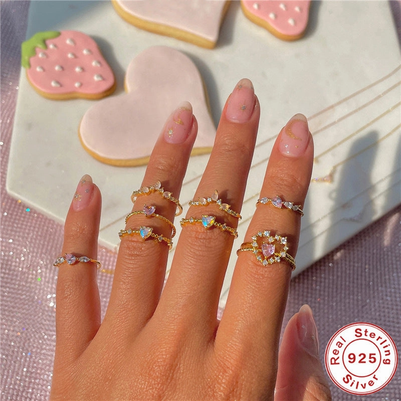 Wholesale Sterling Silver Heart Flower Rings