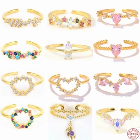 Wholesale Sterling Silver Heart Flower Rings