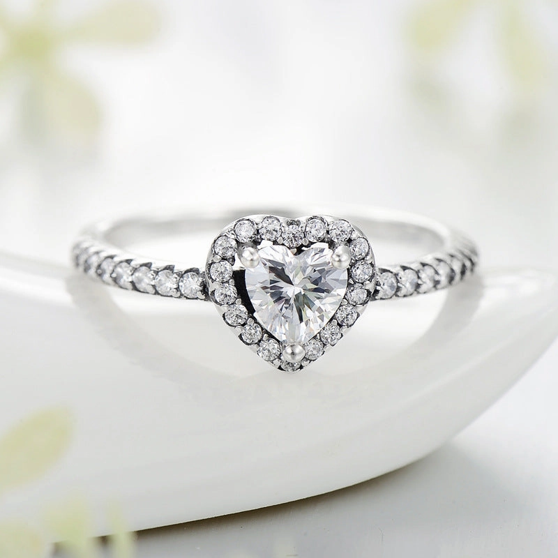 Wholesale Sterling Silver Micropaved Zirconia Heart Ring