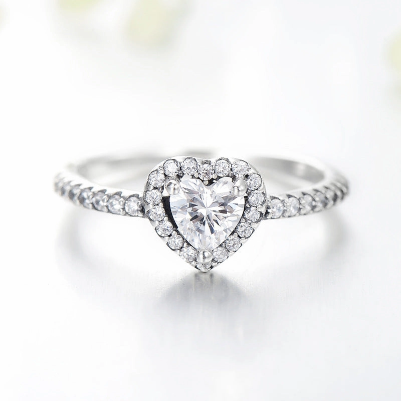 Wholesale Sterling Silver Micropaved Zirconia Heart Ring