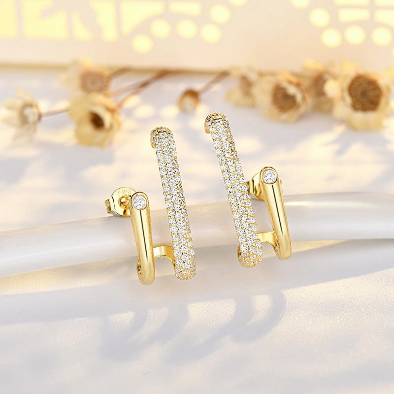 Wholesale Sterling Silver Needle Gold Copper Stud Earrings