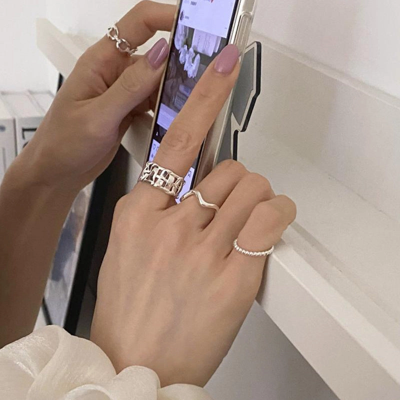 Wholesale Sterling Silver Openwork Braided Open Ring