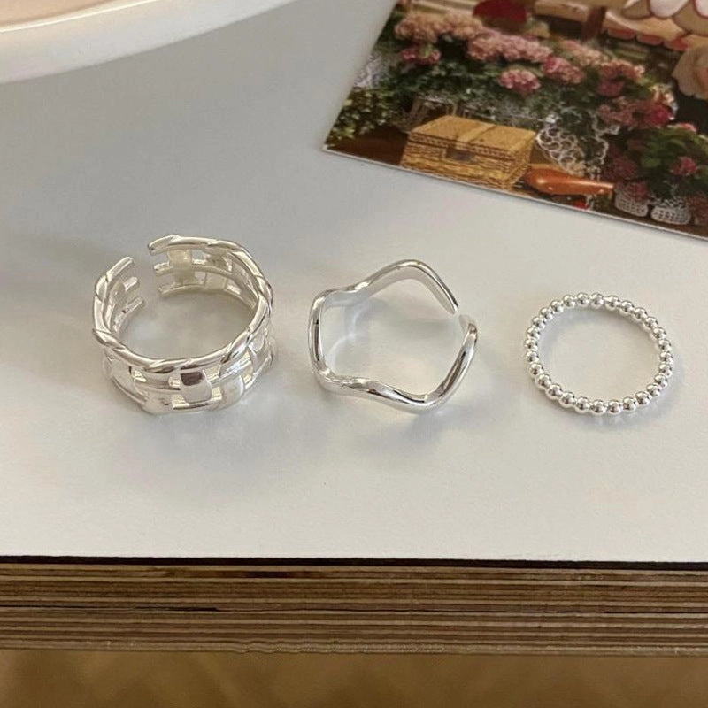 Wholesale Sterling Silver Openwork Braided Open Ring