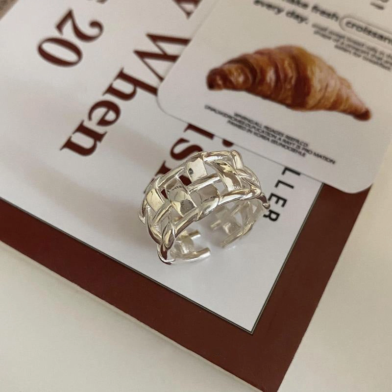 Wholesale Sterling Silver Openwork Braided Open Ring