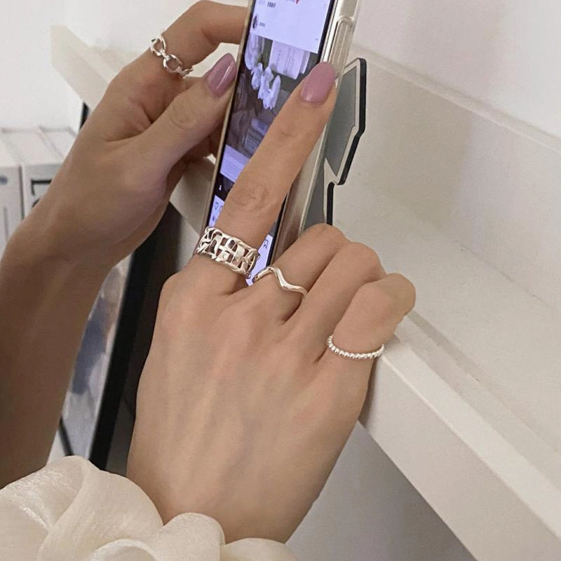 Wholesale Sterling Silver Openwork Braided Open Ring
