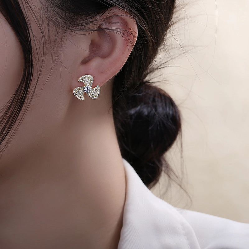 Wholesale Sterling Silver Pinwheel Copper Stud Earrings