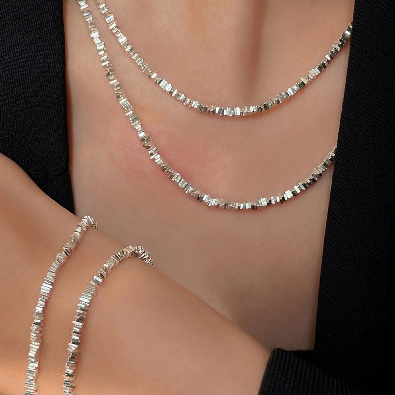 Wholesale sterling silver titanium steel creative sweater chain necklace