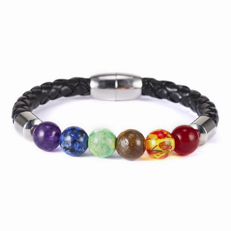 Wholesale Stone Bead Magnetic Closure Woven Bracelet