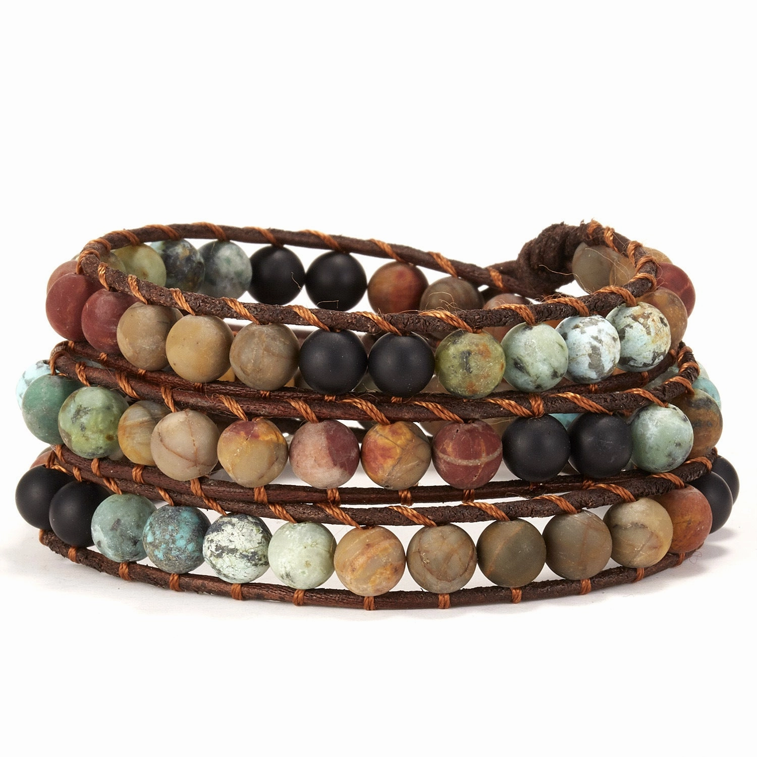 Wholesale Stone Beads Handwoven Slipknot Bracelet