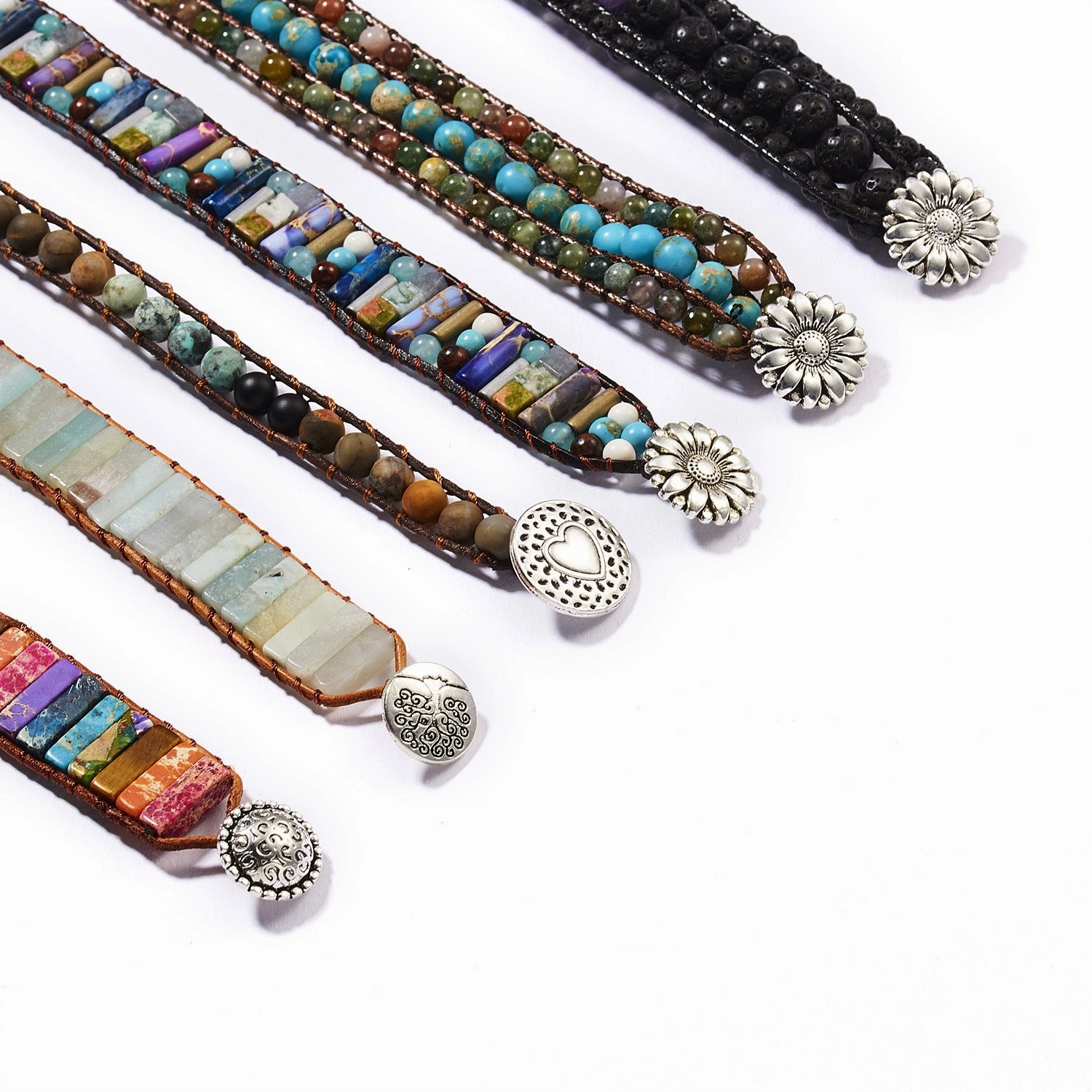 Wholesale Stone Beads Handwoven Slipknot Bracelet