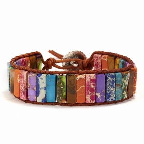 Wholesale Stone Beads Handwoven Slipknot Bracelet