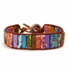 Wholesale Stone Beads Handwoven Slipknot Bracelet