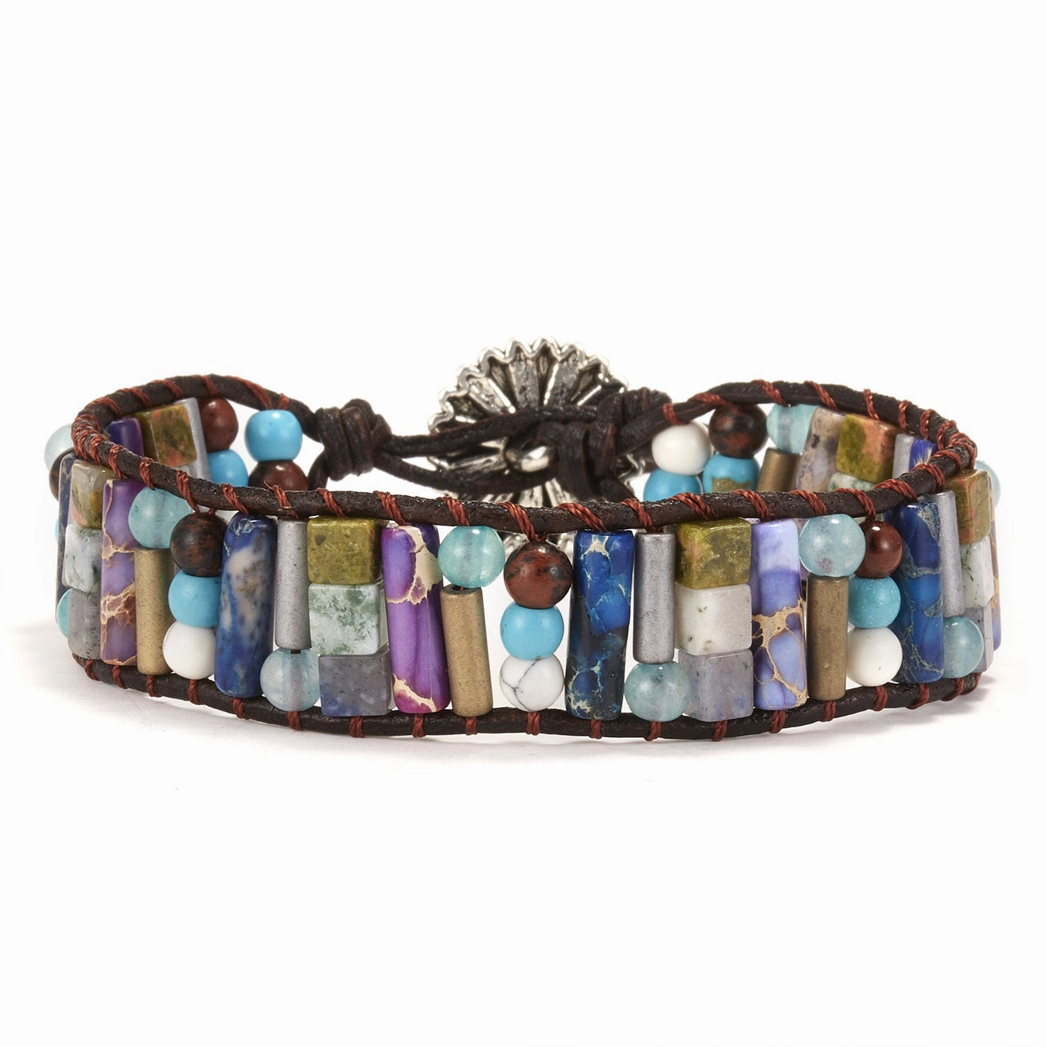 Wholesale Stone Beads Handwoven Slipknot Bracelet