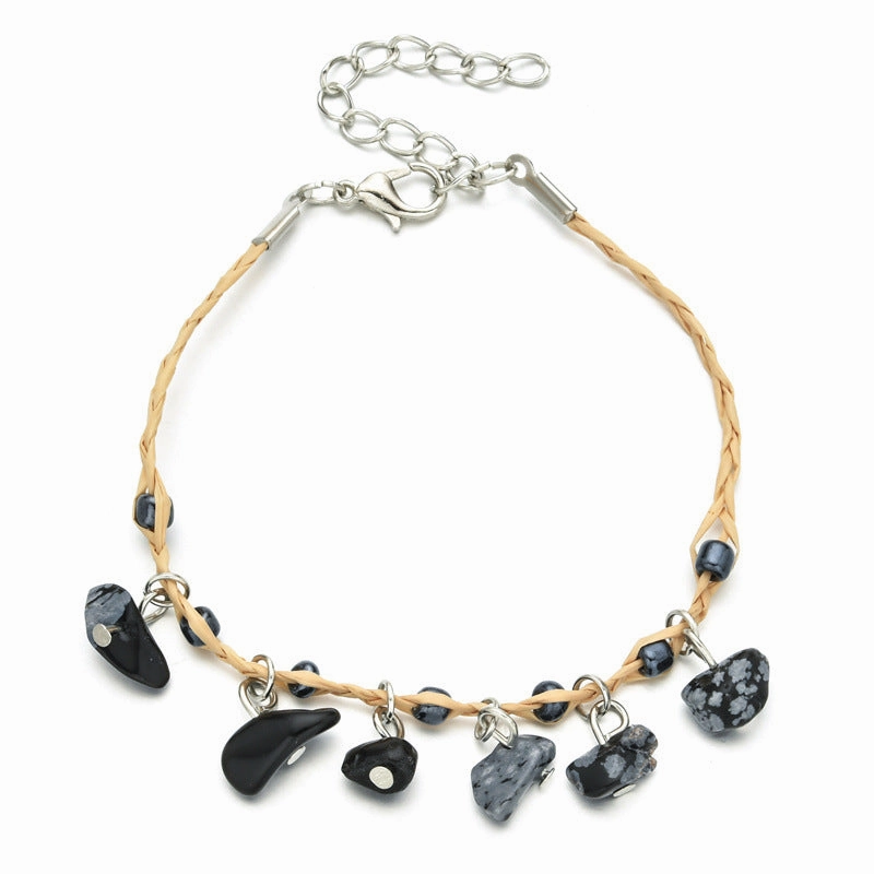 Wholesale Straw Rope Adjustable Copper Bracelet