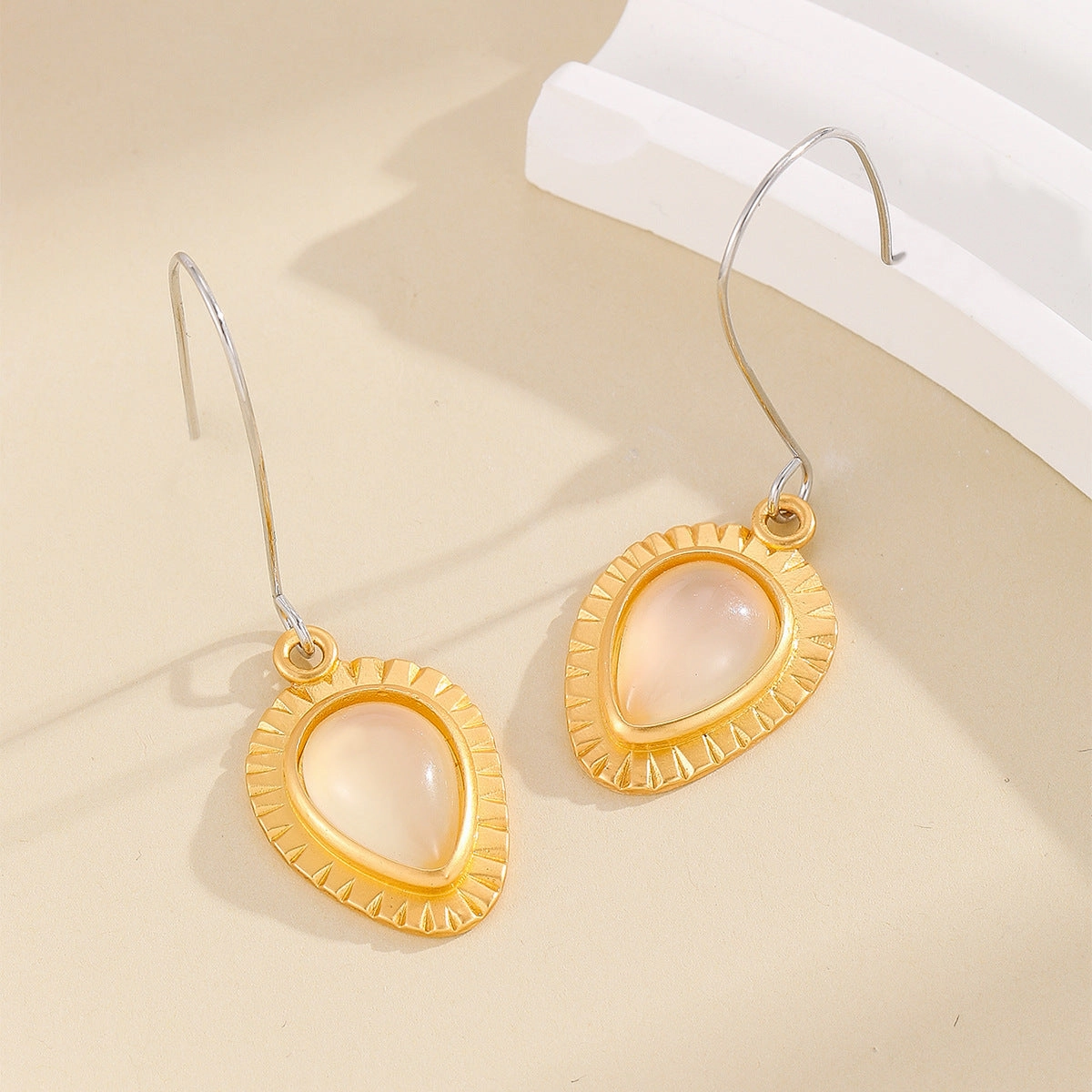 Wholesale Strawberry Moonlight Stone Alloy Earrings