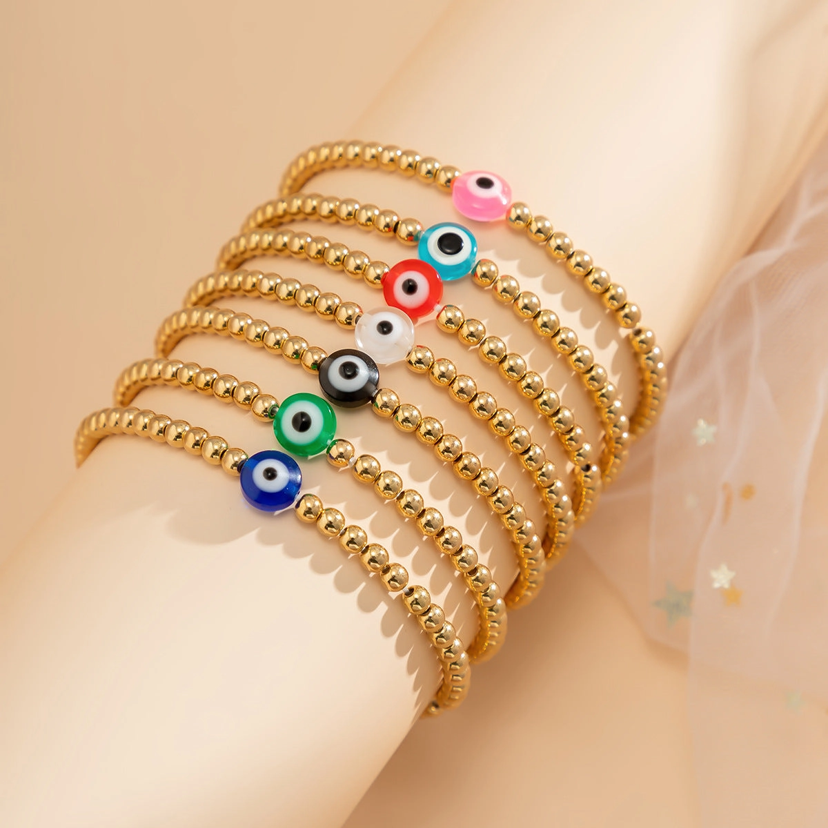Wholesale Stretch Beaded Plastic Bracelet