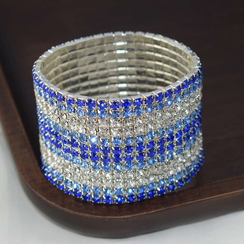 Wholesale Stretch Crystal Rhinestone Layered Bracelet Set