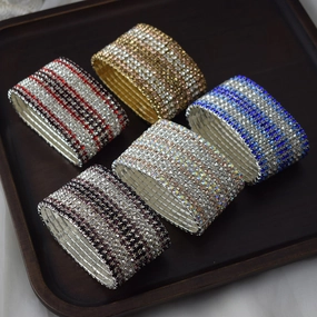 Wholesale Stretch Crystal Rhinestone Layered Bracelet Set