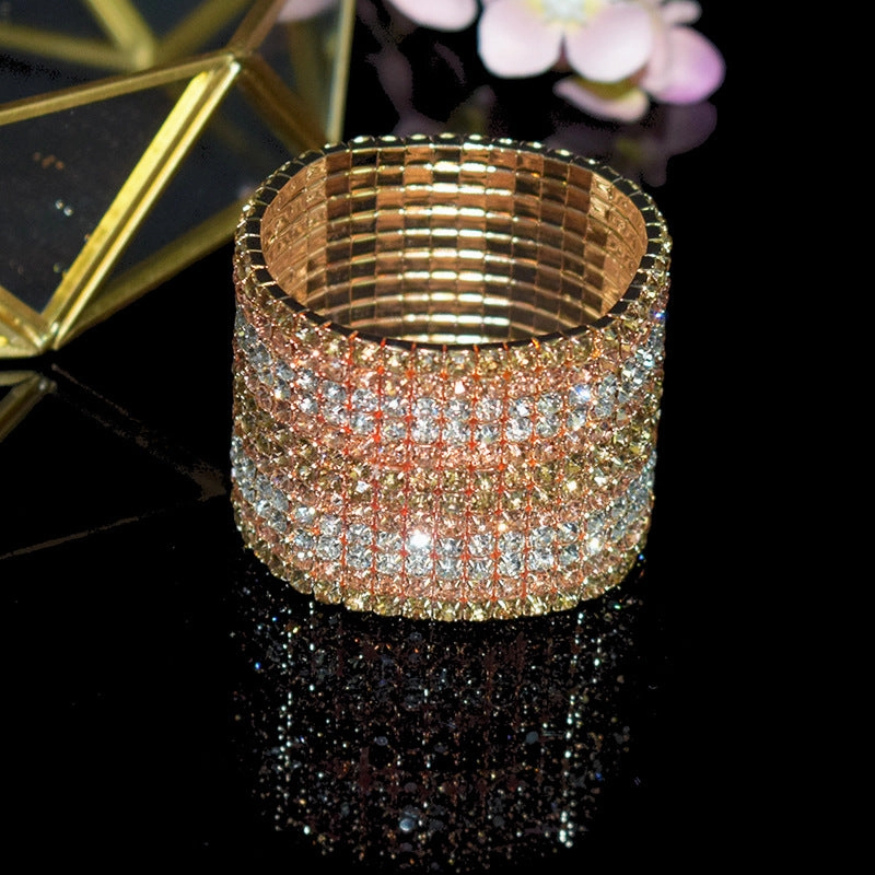 Wholesale Stretch Crystal Rhinestone Layered Bracelet Set