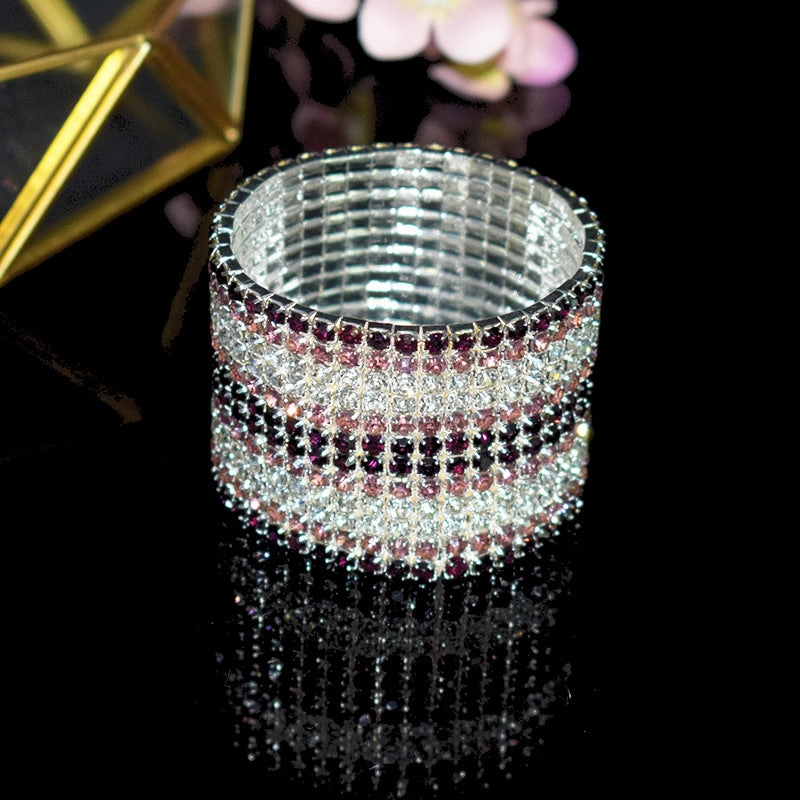 Wholesale Stretch Crystal Rhinestone Layered Bracelet Set