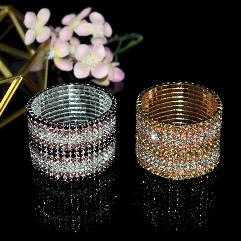 Wholesale Stretch Crystal Rhinestone Layered Bracelet Set