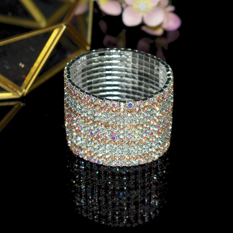 Wholesale Stretch Crystal Rhinestone Layered Bracelet Set