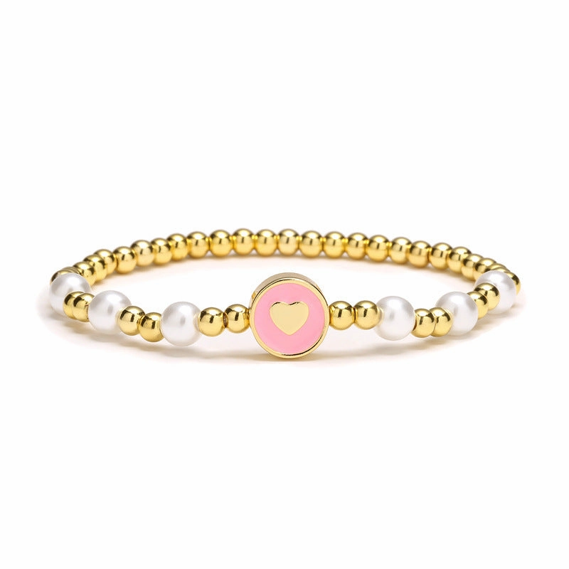 Wholesale Stretch Heart Copper Bracelet