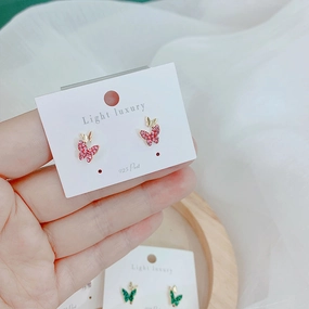Wholesale Stud Earrings Brass Butterfly OLY-ES-LY009