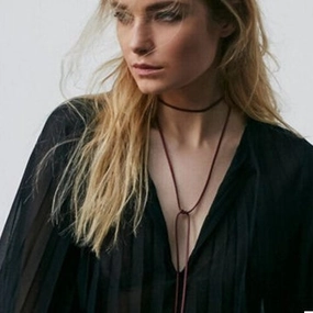 Wholesale Suede Free Adjustment Sweater Necklace