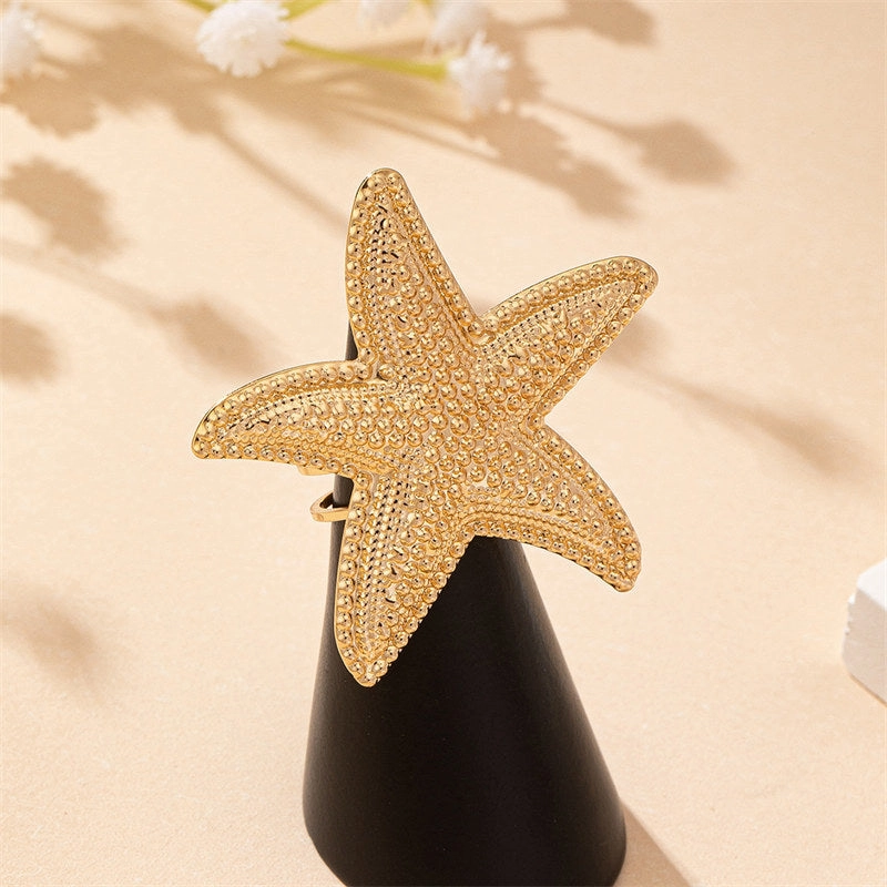 Wholesale Summer ocean style holiday style starfish ring